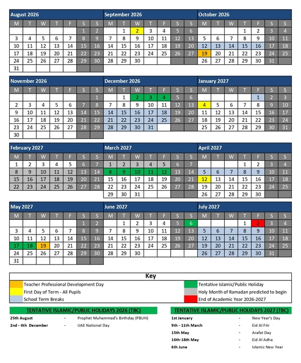 WDH Calendar 2026-27 (Parents) - web